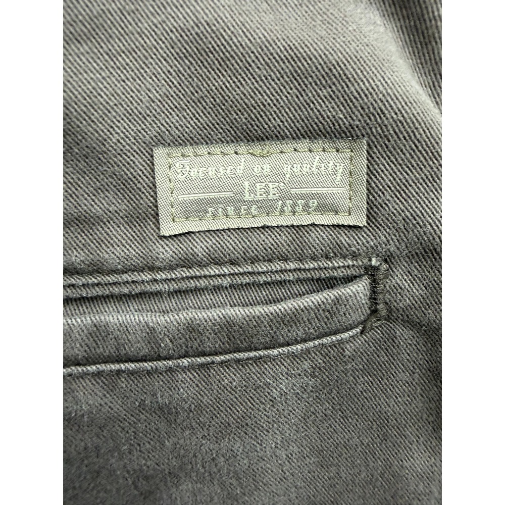 Lee Performance Khakis Mens Charcoal Gray Brown Flat Front Cotton Pants 36x30 - Picture 4 of 10